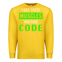 Lemon funny programmer writing code muscles meme for computer geek Premium Sweatshirt - linhVisuals