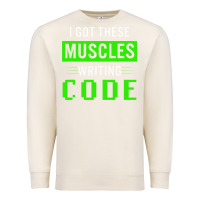 Sandshell funny programmer writing code muscles meme for computer geek Premium Sweatshirt - linhVisuals