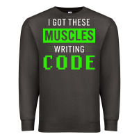 Smoke funny programmer writing code muscles meme for computer geek Premium Sweatshirt - linhVisuals