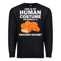 Black funny chicken nugget costume for kids fashion nugget foodie t shirt Premium Sweatshirt - linhVisuals