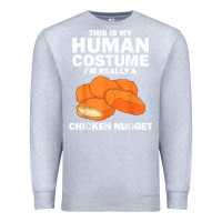 Heather Grey funny chicken nugget costume for kids fashion nugget foodie t shirt Premium Sweatshirt - linhVisuals