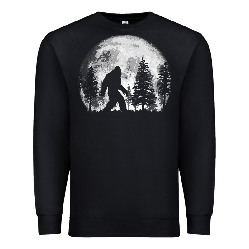 Bigfoot In The Forest Hiding At Night Full Moon Trees Nature T Shirt Premium Sweatshirt by linhVisuals | Teevron