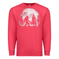 Cardinal bigfoot in the forest hiding at night full moon trees nature t shirt Premium Sweatshirt - linhVisuals