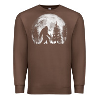 Chestnut bigfoot in the forest hiding at night full moon trees nature t shirt Premium Sweatshirt - linhVisuals
