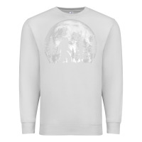 Dove Grey bigfoot in the forest hiding at night full moon trees nature t shirt Premium Sweatshirt - linhVisuals