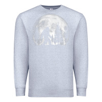 Heather Grey bigfoot in the forest hiding at night full moon trees nature t shirt Premium Sweatshirt - linhVisuals