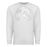 Oatmeal Heather bigfoot in the forest hiding at night full moon trees nature t shirt Premium Sweatshirt - linhVisuals