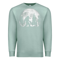 Seafoam bigfoot in the forest hiding at night full moon trees nature t shirt Premium Sweatshirt - linhVisuals