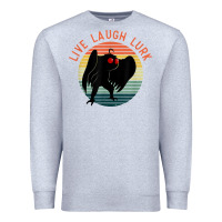 Heather Grey mothman live laugh lurk Premium Sweatshirt - linhVisuals