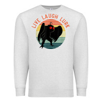 Oatmeal Heather mothman live laugh lurk Premium Sweatshirt - linhVisuals