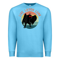 Ocean Blue mothman live laugh lurk Premium Sweatshirt - linhVisuals