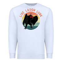 White mothman live laugh lurk Premium Sweatshirt - linhVisuals