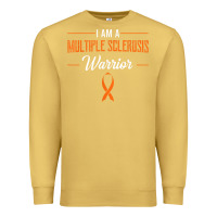 Antique Gold multiple sclerosis warrior autoimmune disease orange ribbon Premium Sweatshirt - linhVisuals