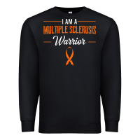 Black multiple sclerosis warrior autoimmune disease orange ribbon Premium Sweatshirt - linhVisuals