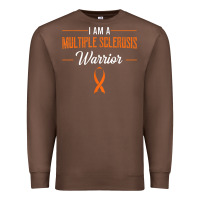 Multiple Sclerosis Warrior Autoimmune Disease Orange Ribbon Premium Sweatshirt | Teevron