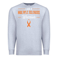 Heather Grey multiple sclerosis warrior autoimmune disease orange ribbon Premium Sweatshirt - linhVisuals