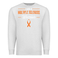 Oatmeal Heather multiple sclerosis warrior autoimmune disease orange ribbon Premium Sweatshirt - linhVisuals