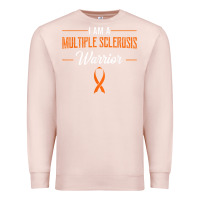 Pale Pink multiple sclerosis warrior autoimmune disease orange ribbon Premium Sweatshirt - linhVisuals
