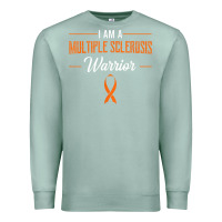 Seafoam multiple sclerosis warrior autoimmune disease orange ribbon Premium Sweatshirt - linhVisuals