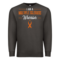 Smoke multiple sclerosis warrior autoimmune disease orange ribbon Premium Sweatshirt - linhVisuals
