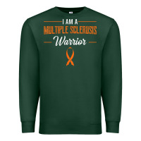 Sports Green multiple sclerosis warrior autoimmune disease orange ribbon Premium Sweatshirt - linhVisuals