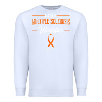 White multiple sclerosis warrior autoimmune disease orange ribbon Premium Sweatshirt - linhVisuals
