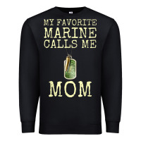 Black my favorite marine calls me mom Premium Sweatshirt - linhVisuals