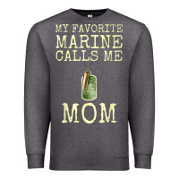 Charcoal Heather my favorite marine calls me mom Premium Sweatshirt - linhVisuals