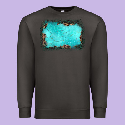 Gemstone Leopard Background Premium Sweatshirt Designed By Jahusdesignshop