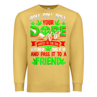 Antique Gold funny weed pot lover roll joint friend smoking marijuana tank top Premium Sweatshirt - linhVisuals