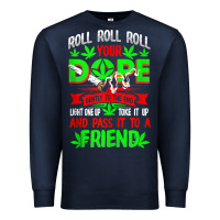 Navy funny weed pot lover roll joint friend smoking marijuana tank top Premium Sweatshirt - linhVisuals