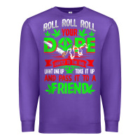 Purple funny weed pot lover roll joint friend smoking marijuana tank top Premium Sweatshirt - linhVisuals