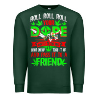 Sports Green funny weed pot lover roll joint friend smoking marijuana tank top Premium Sweatshirt - linhVisuals