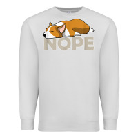 Dove Grey nope lazy corgi Premium Sweatshirt - linhVisuals