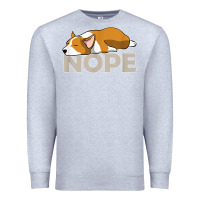 Heather Grey nope lazy corgi Premium Sweatshirt - linhVisuals