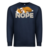 Navy nope lazy corgi Premium Sweatshirt - linhVisuals