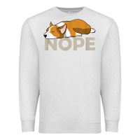 Oatmeal Heather nope lazy corgi Premium Sweatshirt - linhVisuals