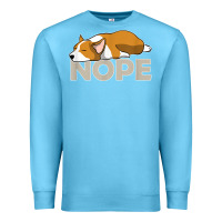 Ocean Blue nope lazy corgi Premium Sweatshirt - linhVisuals