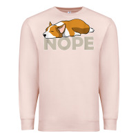 Pale Pink nope lazy corgi Premium Sweatshirt - linhVisuals