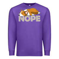 Purple nope lazy corgi Premium Sweatshirt - linhVisuals