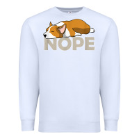 White nope lazy corgi Premium Sweatshirt - linhVisuals