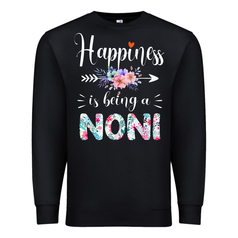 Happiness Is Being A Noni Ever Women Floral Decor Premium Sweatshirt by linhVisuals | Teevron
