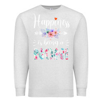 Oatmeal Heather happiness is being a noni ever women floral decor Premium Sweatshirt - linhVisuals