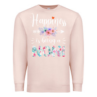 Pale Pink happiness is being a noni ever women floral decor Premium Sweatshirt - linhVisuals