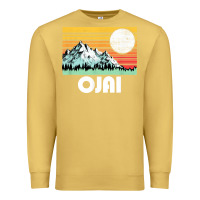 Antique Gold ojai california mountains & sun retro 80s graphic Premium Sweatshirt - linhVisuals