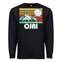 Black ojai california mountains & sun retro 80s graphic Premium Sweatshirt - linhVisuals