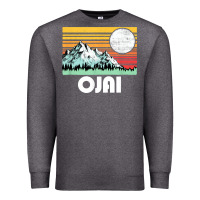 Charcoal Heather ojai california mountains & sun retro 80s graphic Premium Sweatshirt - linhVisuals