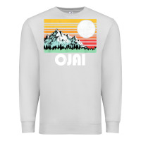Dove Grey ojai california mountains & sun retro 80s graphic Premium Sweatshirt - linhVisuals