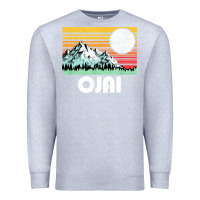 Heather Grey ojai california mountains & sun retro 80s graphic Premium Sweatshirt - linhVisuals