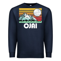 Navy ojai california mountains & sun retro 80s graphic Premium Sweatshirt - linhVisuals